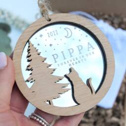 Christmas Cat Memorial Ornament, Cat Bauble, Personalised Tree Decoration, Rainbow Bridge - thumbnail 2