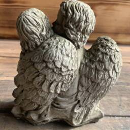 stone Garden Boy & Girl Cherub Kissing Cute Gift Ornament - thumbnail 3