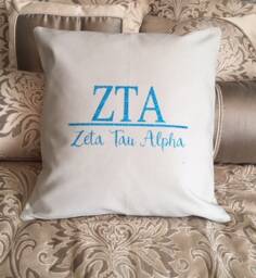 Zeta Tau Alpha/Zta Sorority 18x18 Throw Pillow/Decorated Pillow/Pillow/Zta Bid Day Gift/Zeta Alpha Pillow