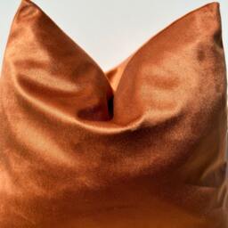 Terracotta Velvet Euro Sham Pillow Cover, Fall Decor, Cotton Fabric Cushion Case, Rust Housewarming Gift, Halloween Gift, Burnt Orange - thumbnail 3