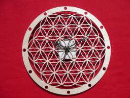 Flower Of Life Wall Clock, Wood, 29 cm - thumbnail 1