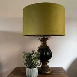 Olive Green Velvet Wonderland Drum Lampshade, Double Sided Lampshade With Paper On Interior, Ceiling Light Shade - thumbnail 3