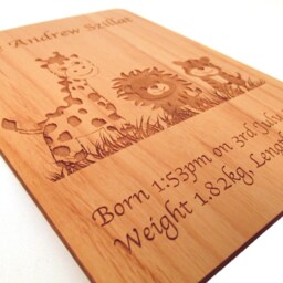 Wooden Baby Card - Gift Keepsake Personalized - thumbnail 2