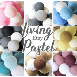 20 Handmade Loose Cotton Balls - No Lighting String Fairy Night Light Nursery Baby Shower Garland Girl Boy Bedroom Dorm Party Decor Diy Gift - thumbnail 2
