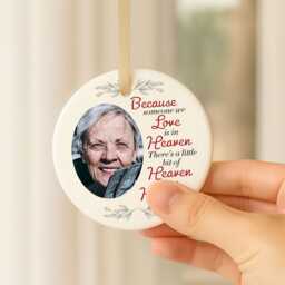 Personalised Memorial Christmas Tree Ornamentscustom Xmas Photo Remembrance Ceramic Bauble Gifts Plaque Sign Keepsake Decoration - thumbnail 3