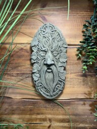 stone Garden Green Man Leaf Face Celtic Tree Of Life Plaque Hanging Ornament - thumbnail 1