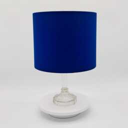 Indigo Denim Blue Plain Cotton Lampshade, Handmade Fabric Lamp Shade, Drum Oval Empire Or Candle Clip, Ceiling Pendant Table - thumbnail 3