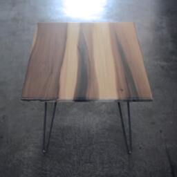 Industrial Minimalist Modern Natural Wood Coffee Table // Hairpin Legs - thumbnail 2