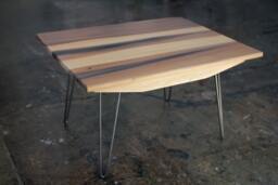 Industrial Minimalist Modern Natural Wood Coffee Table // Hairpin Legs - thumbnail 1