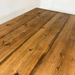 Handmade Chunky Wood Farmhouse Table Solid Timber, Choice Of Shades - thumbnail 4