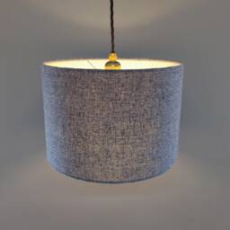 Blue Lampshade - Homespun With White Lining Textured Large Plain Ceiling Lightshade - thumbnail 2