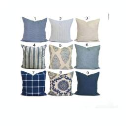 Solid Blue Pillow Cover, Throw Chambray Covers For 20x20 Pillow, 18x18 16x16 All Sizes - thumbnail 2