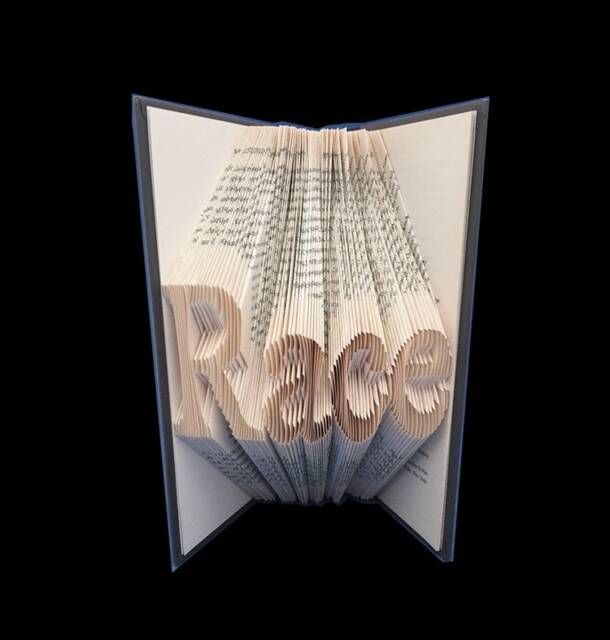 Race Inspirational Words 4 Letters Folded-Book Art Sculpture - image 1