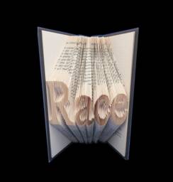 Race Inspirational Words 4 Letters Folded-Book Art Sculpture - thumbnail 1