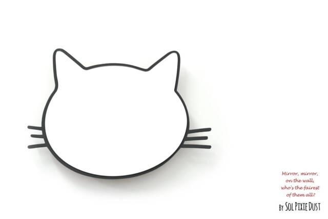 Safety Mirror Kitty Black With Led Light - Wall Decor Nursery Kid Wooden - image 1