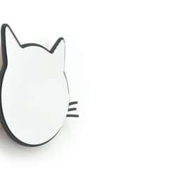 Safety Mirror Kitty Black With Led Light - Wall Decor Nursery Kid Wooden - thumbnail 2