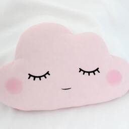 Cloud Pillow With Pink Cheeks For Nursery Decor, Baby Cushion Shower Gift Boy Girl Gender Neutral Newborn Kids Room Infant Bed Teepee - thumbnail 3