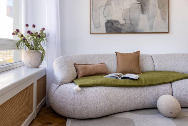 Linen Sofa Cover, Cover Protector, Slipcover Custom Size With Tassels - image 1