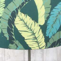 Tropical Banana Leaves Fabric Covered Lamp Shade 15cm Diameter Up To 45cm Siz - thumbnail 2