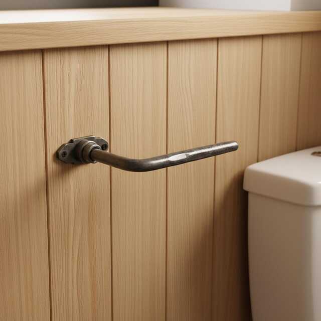 Industrial Toilet Paper Holder - Vintage Roll Toilet Storage Wrought Iron - image 1