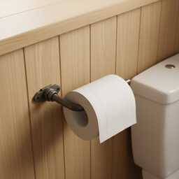Industrial Toilet Paper Holder - Vintage Roll Toilet Storage Wrought Iron - thumbnail 2