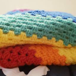 Crochet Baby Blanket. Rainbow Handmade Afghan. Baby. Baby Shower Gift - thumbnail 3
