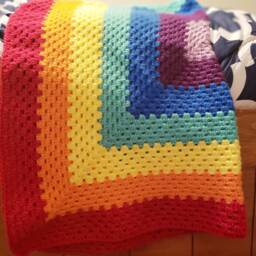 Crochet Baby Blanket. Rainbow Handmade Afghan. Baby. Baby Shower Gift - thumbnail 2