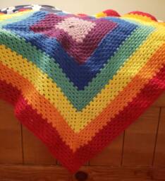 Crochet Baby Blanket. Rainbow Handmade Afghan. Baby. Baby Shower Gift