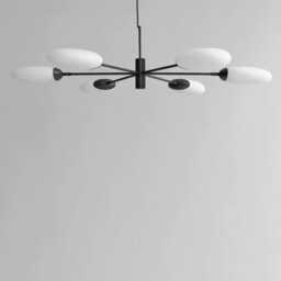1950S Mid-Century Modern Salon Chandelier, Grande - Opaque - Sculptural Glass Globe Ceiling Light Luxury Living & Dining Pendant Fixture - thumbnail 1