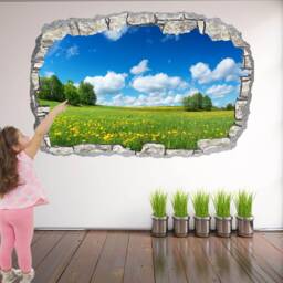 Dandelions Green Field Sky Wall Decal Sticker Mural Poster Print Art Home Decor Cz3 - thumbnail 1