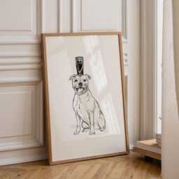 Staffordshire Bull Terrier Print Staffy & Pint Of Guinness - thumbnail 1