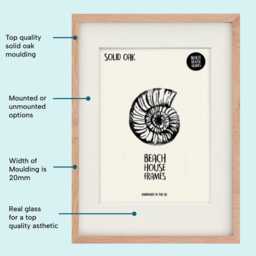 Solid Oak 11x14 Frame Thin Wooden Handmade Photo Frame, Picture - thumbnail 3