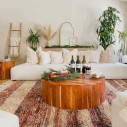 Rust Striped Rug, Terracotta Moroccan Berber Carpet, Large Area Shag Earth Tone Home Decor, Custom Handmade Wool Mat - thumbnail 3