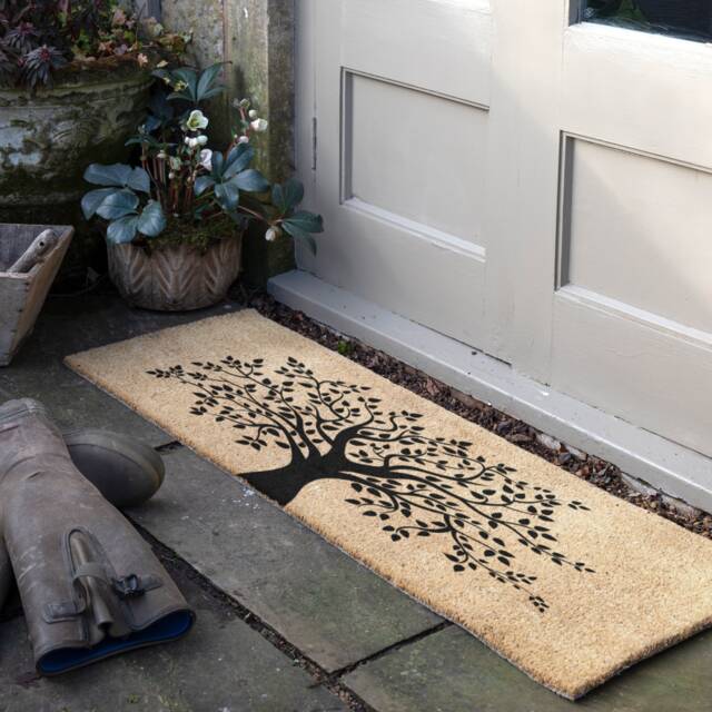Tree Of Life Double Door Mat - Non Slip Patio Doormat Welcome Front Mat Natural Coir Housewarming Gift - image 1