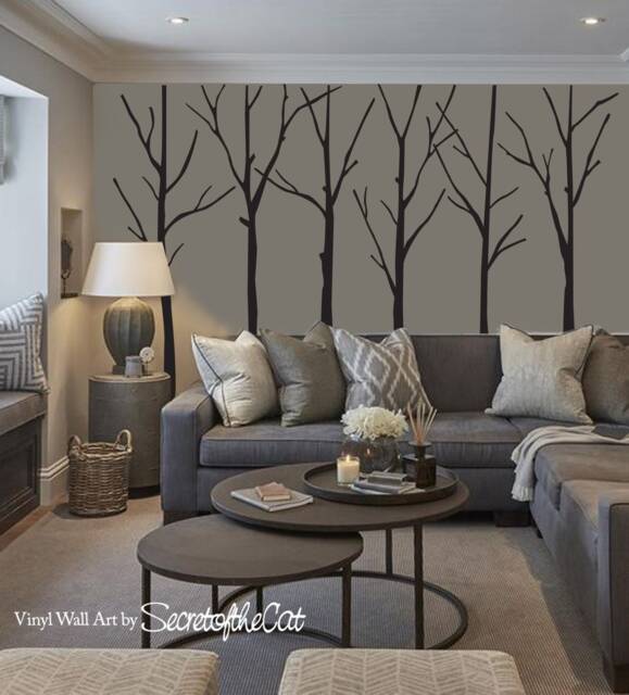 Large Tree Vinyl Wall Decals, Living Room Decor, Trees Set - image 1