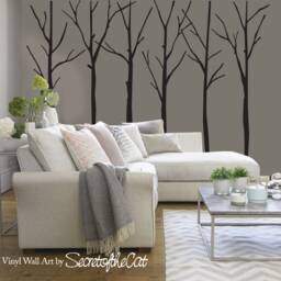 Large Tree Vinyl Wall Decals, Living Room Decor, Trees Set - thumbnail 2