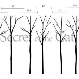 Large Tree Vinyl Wall Decals, Living Room Decor, Trees Set - thumbnail 3