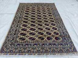 Afghan Handmade Ahal Gul Rug Tribal Wool Carpet 5x7 Ft, Boho Home Decor - thumbnail 1