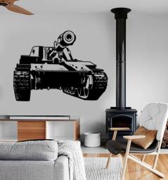 Wall Vinyl Tank Military War Army Cool Decal Mural Art 1619Dz - thumbnail 1