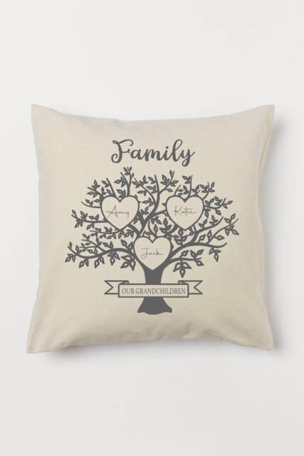 Personalised Family Tree Our Mum Mummy/Grandma Nana Grandad Cushion Keepsake Gift Mothers Day Birthday For Her Home Decor