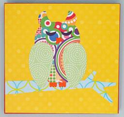 Owl Decoupage On Wood Kid's Room Nursery Art Wall Hanging - thumbnail 1