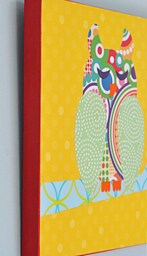 Owl Decoupage On Wood Kid's Room Nursery Art Wall Hanging - thumbnail 3