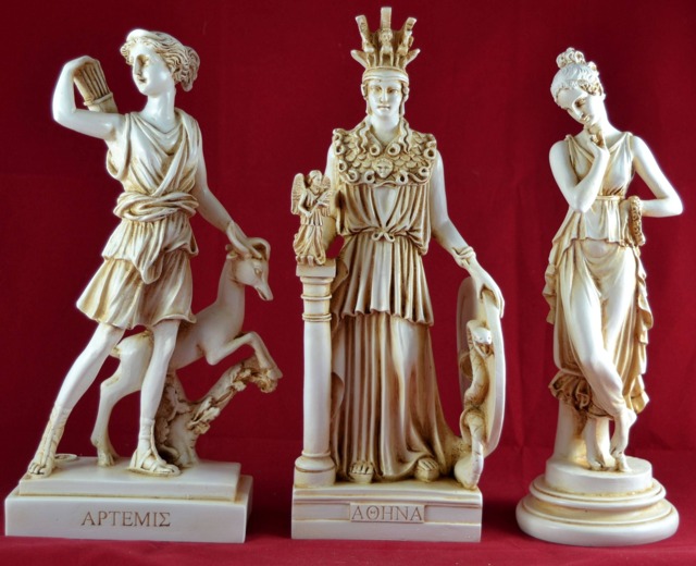 Athena Pallas, Artemis & Persephone Greek Statue Figure New Patina - image 1