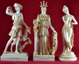 Athena Pallas, Artemis & Persephone Greek Statue Figure New Patina - thumbnail 1