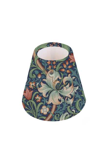 Handmade William Morris Golden Lily in Jewel Candle Shade -- Small Lamp Shade, Colourful Home Decor Gift, Light Shade, Made UK - image 1