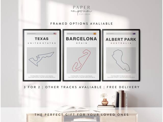 F1 Track Art Print Grand Prix Motorsport Poster - image 1