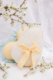 "Fluffy Boucle Easter Egg Pillow ""Mint Bow" - thumbnail 1