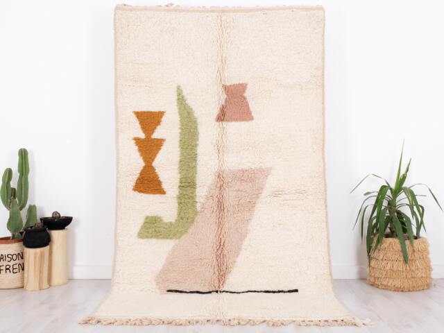 Fabulous Moroccan Rug, Beni Ourain Area 4.9 Ft X 8.3 - image 1