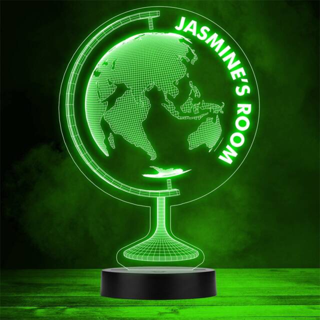 3D Style World Globe Earth Personalised Gift Colour Change Led Lamp Night Light - image 1
