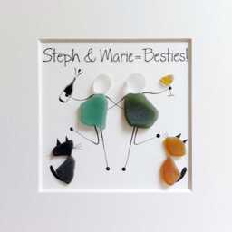 Personalised Sea Glass Friend Art, Framed Friendship Gift - thumbnail 3